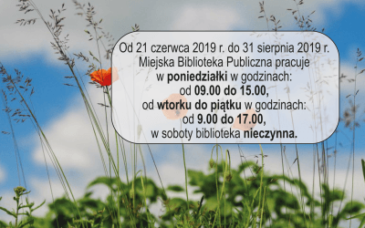 Godziny pracy Biblioteki w okresie wakacji