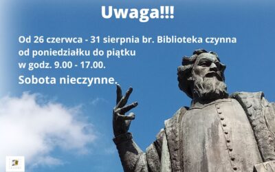 Wakacyjne godziny otwarcia Biblioteki