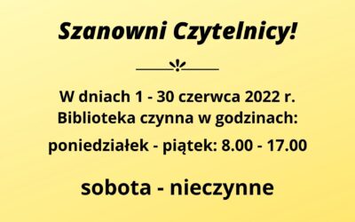 Uwaga! W soboty nieczynne!